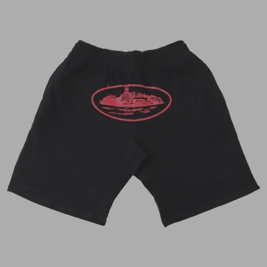 Corteiz OG Alcatraz Sweat Shorts 'Black (Red)'