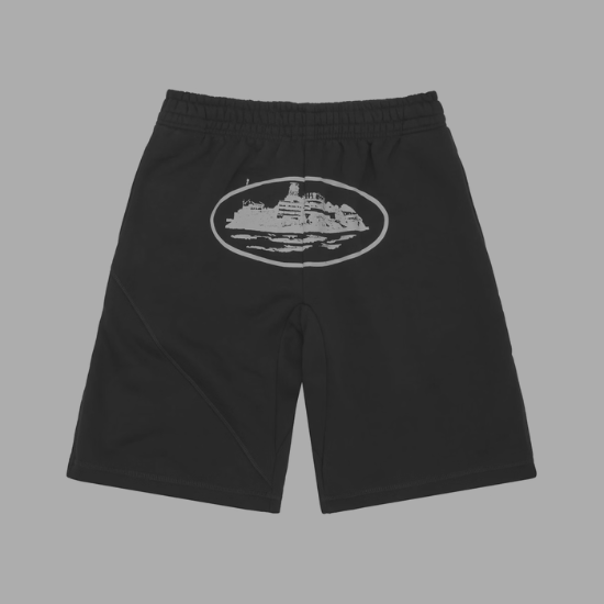 Corteiz OG Alcatraz Sweat Shorts 'Black (White)'