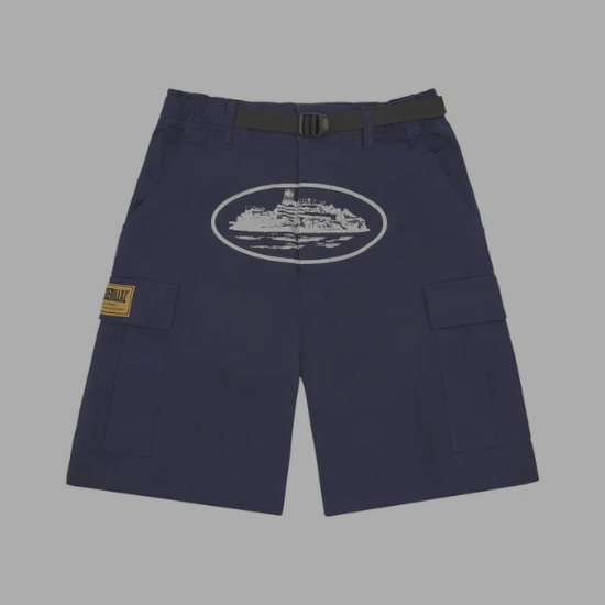Corteiz Alcatraz Cargo Shorts 'Navy'