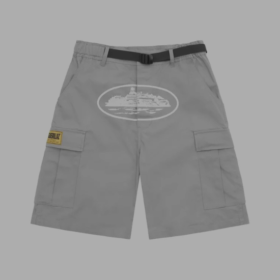 Corteiz Alcatraz Cargo Shorts 'Grey'