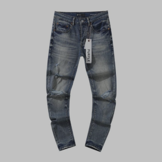 Purple Jeans 'Blue' Black Stripes