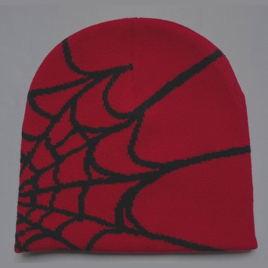 Spider Beanie 'Red - Black Web'