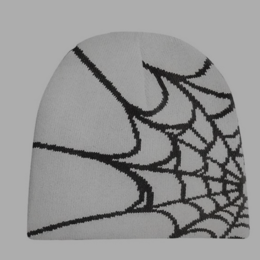 Spider Beanie 'White - Black Web'