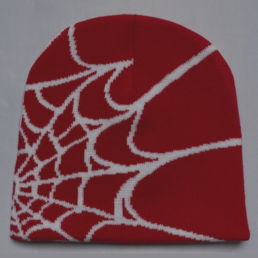 Spider Beanie 'Red - White Web'