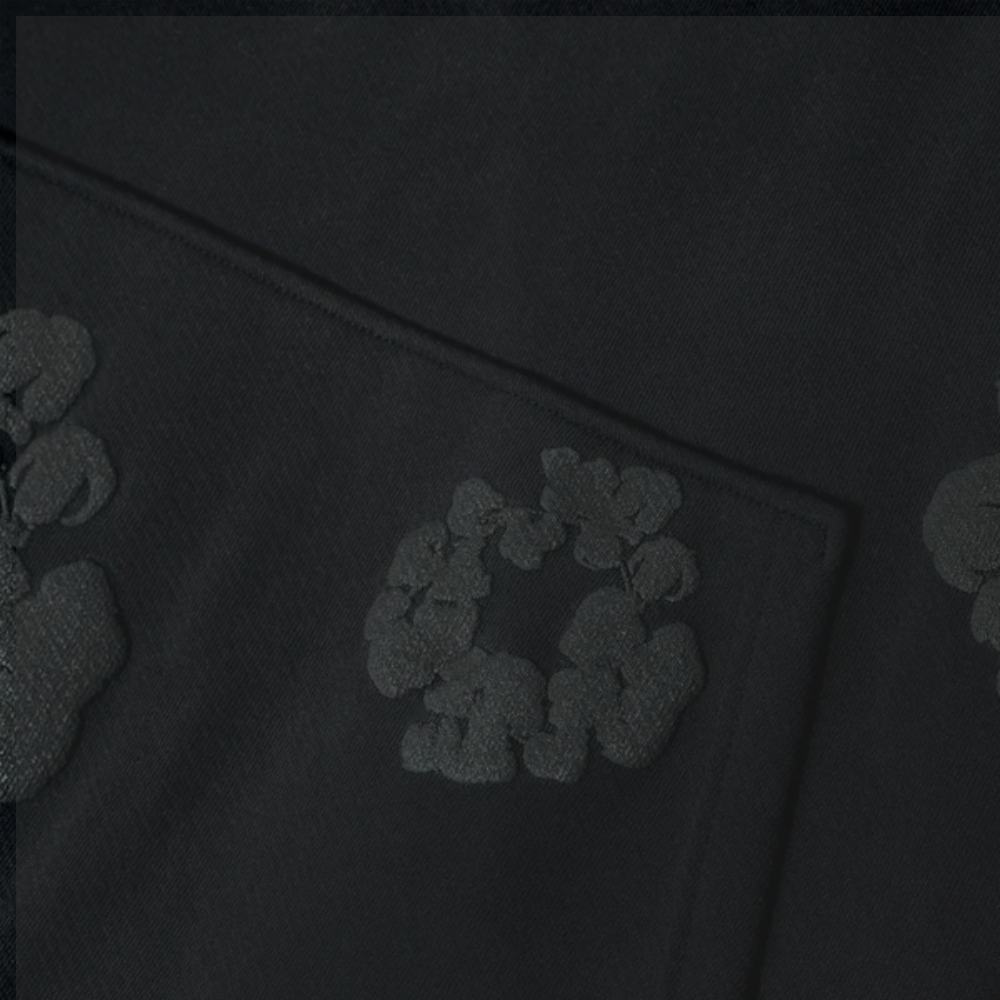 Denim Tears Cotton Wreath Pullover Hoodie 'Mono Black'