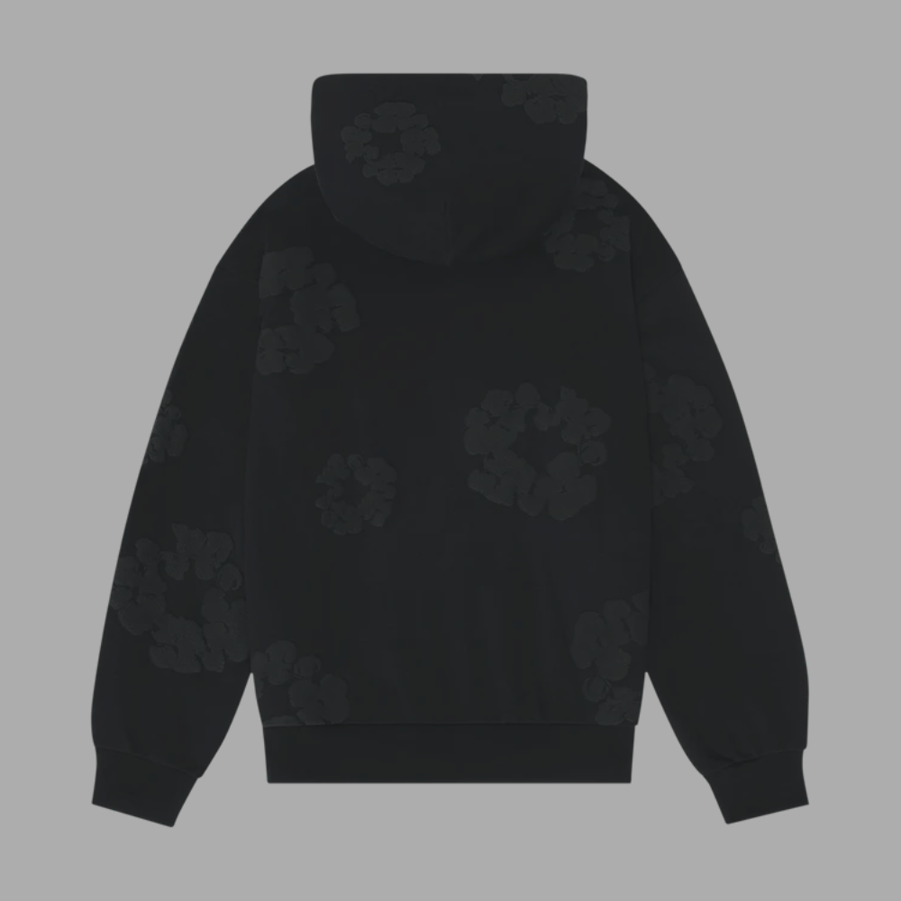 Denim Tears Cotton Wreath Pullover Hoodie 'Mono Black'