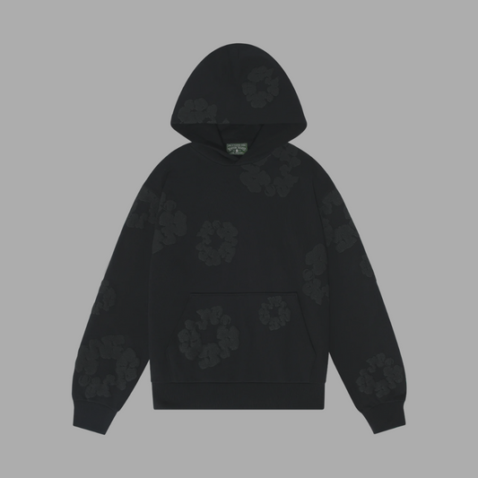 Denim Tears Cotton Wreath Pullover Hoodie 'Mono Black'