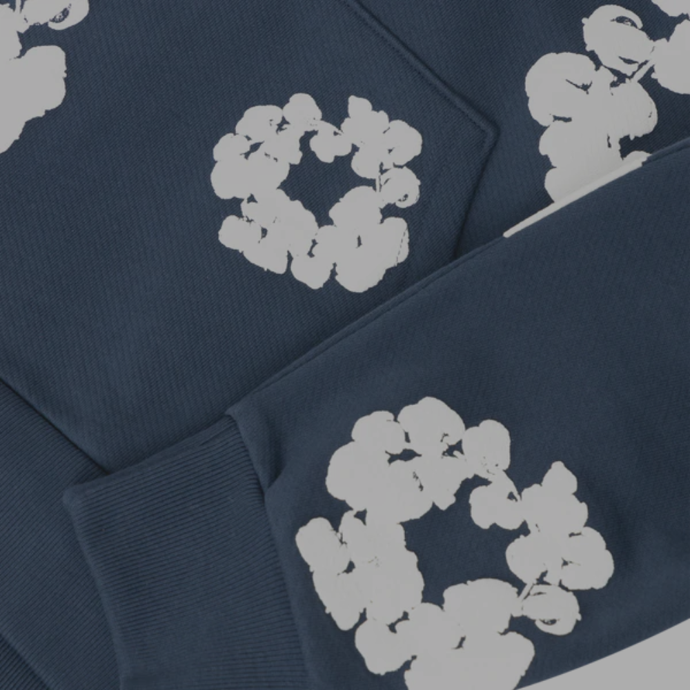 Denim Tears Cotton Wreath Pullover Hoodie 'Navy'